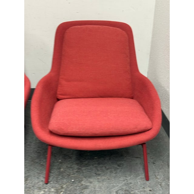 Red Blu Dot Field Craig Red Lounge Chairs, Pair For Sale - Image 8 of 12