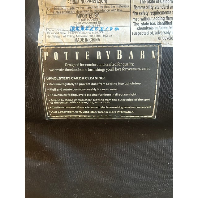 Pottery Barn Raylan Leather Arm Chair MCM For Sale - Image 14 of 14