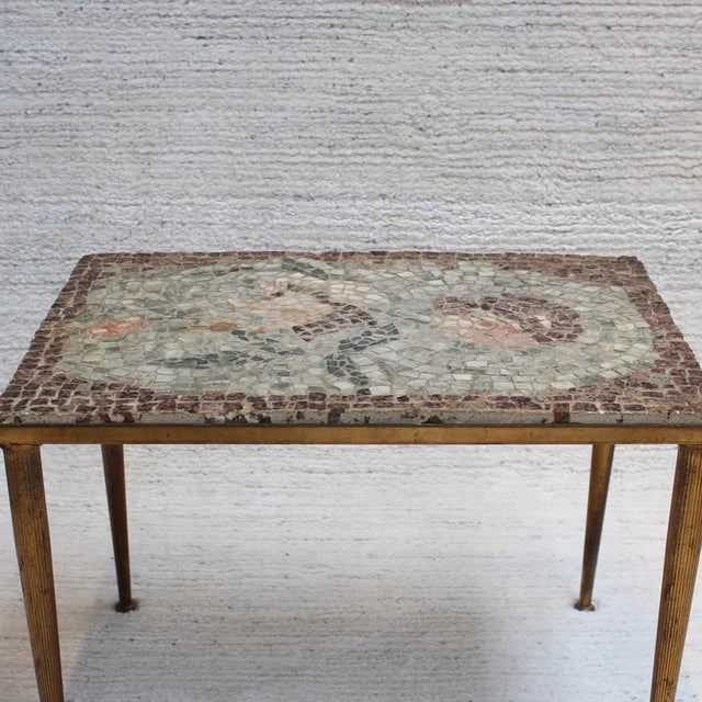 Vintage Low Table with Italian Style Mosaic Top, 1950s For Sale - Image 3 of 18