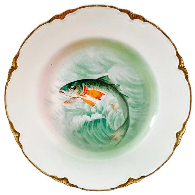 Antique American Sterling China Fish Plates Set of 6 Chairish