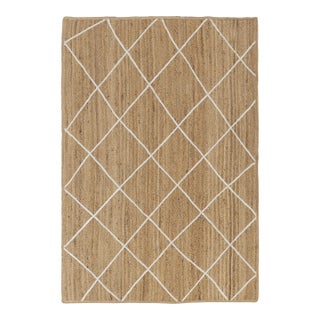 Modern Geometric Bohemian Jute Rug 10x14 Ft. For Sale