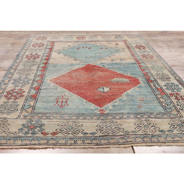 Vintage Turkish Oushak Rug, 04'07 X 07'11 For Sale - Image 9 of 10