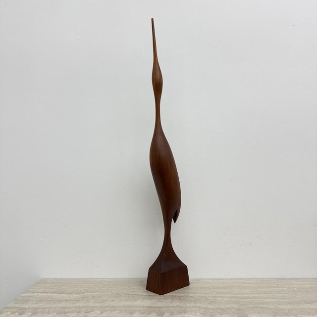 Mid-Century Modern Mid-Century Teak Crane Figurine, 1960s For Sale - Image 3 of 18