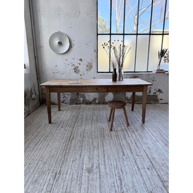 Wood Vintage Farmhouse Table in Pine, 1950s For Sale - Image 7 of 18