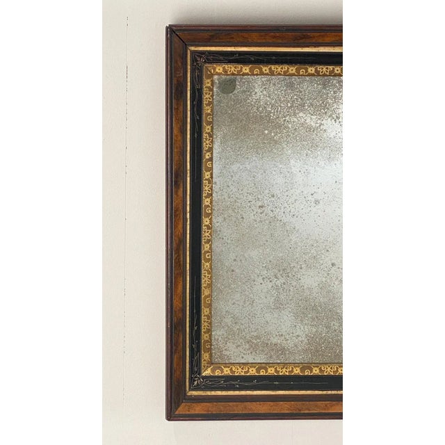 Mahogany and Gilt Wood Mirror, England 19th Century For Sale - Image 4 of 5
