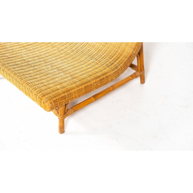 Mid-Century Modern Wicker Bench, Italy, 1970s For Sale - Image 6 of 11