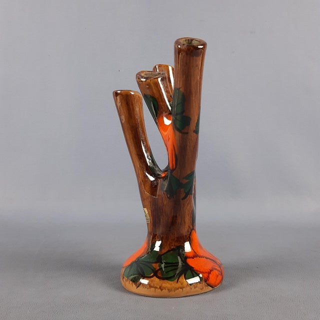 Vintage Majolica Vase Sculpture, 1970s For Sale - Image 4 of 13