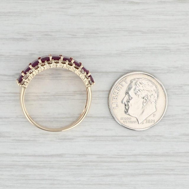 Metal 4.40ctw Garnet Champagne Diamond Ring 14k Yellow Gold Size 9.25 Stackable For Sale - Image 7 of 8