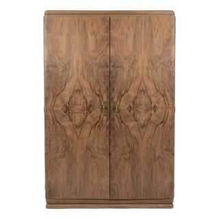 Art Deco Style Wardrobe in Walnut, France, 1940 For Sale