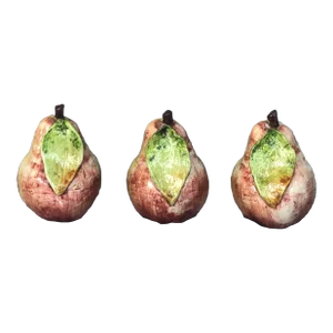 Vintage Trompe l'Oeil Ceramic Art Studio Pottery Pear Fruit Sculptures Set of 3