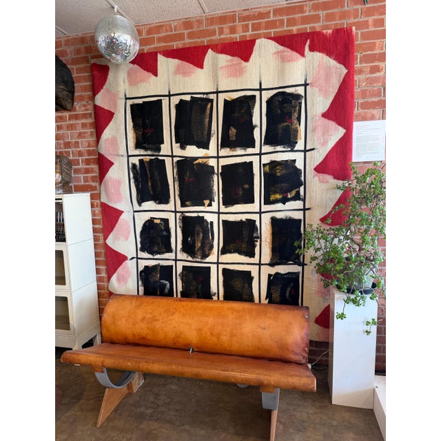 1970s Robert Freimark “Sixteen Blacks” Monumental Textile Wall Hanging Art For Sale - Image 5 of 17