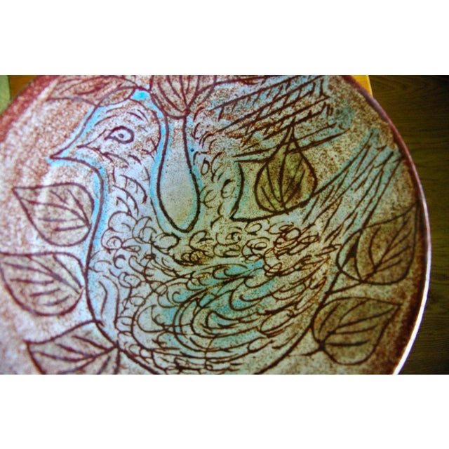 Ceramic Dish with Bird Decor from Accolay, 1950s For Sale - Image 4 of 9