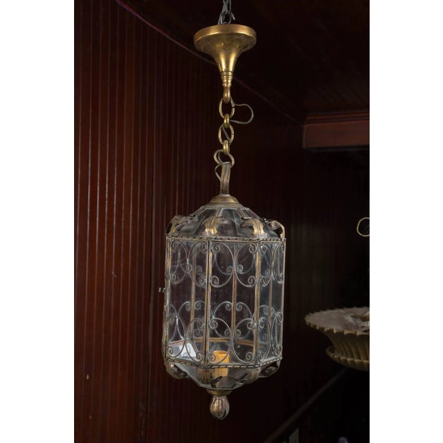 Octagonal Italian Metal Lantern For Sale - Image 4 of 7
