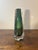 Vintage Coastal Hand Blown Green Cased Art Glass Vase With Cut Rim For Sale In Miami - Image 6 of 7
