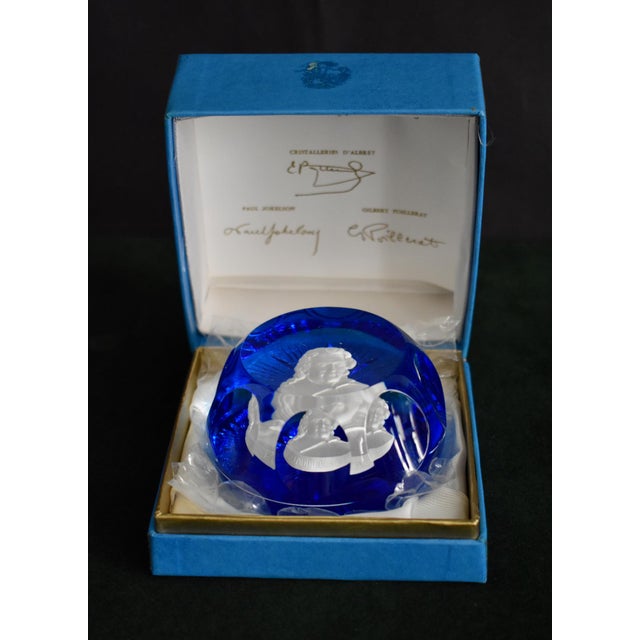 Cristal D’Albret Crystal Paper Weight Vintage France John James Audubon Glass For Sale - Image 18 of 18