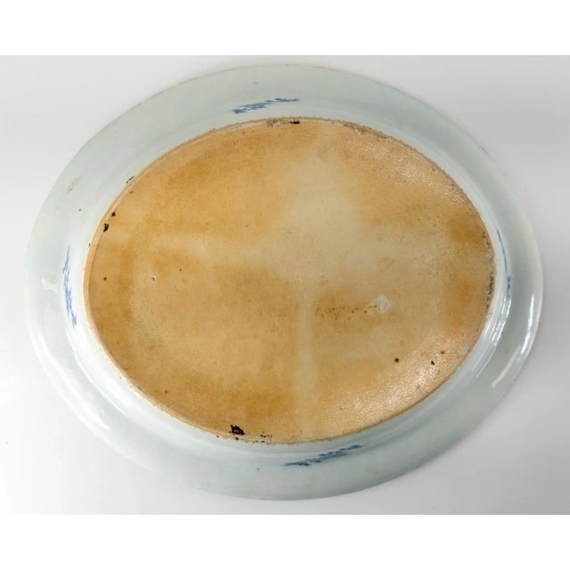 18th Century Chinese Chinoiserie Blue and White Nanking Platter Tray For Sale - Image 11 of 13