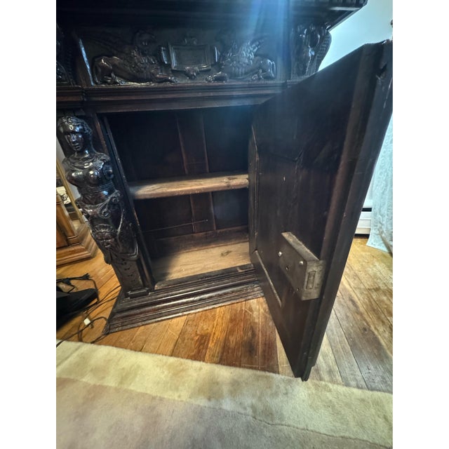 Coffee Antique 17th Century Flemish Renaissance Cupboard For Sale - Image 8 of 14