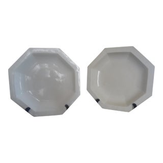 Vintage Blanc De Chine Chargers Attributed to Dennis & Leen a Pair For Sale