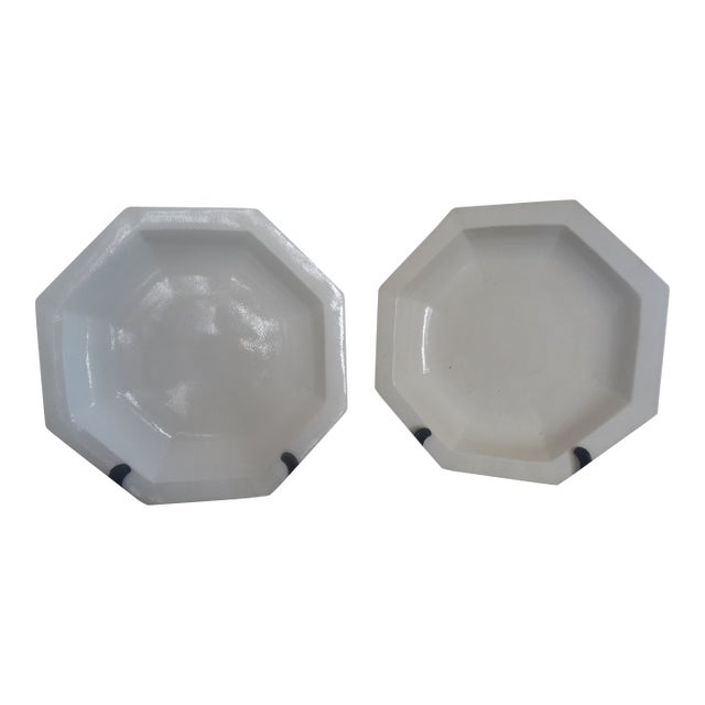 Vintage Blanc De Chine Chargers Attributed to Dennis & Leen a Pair For Sale