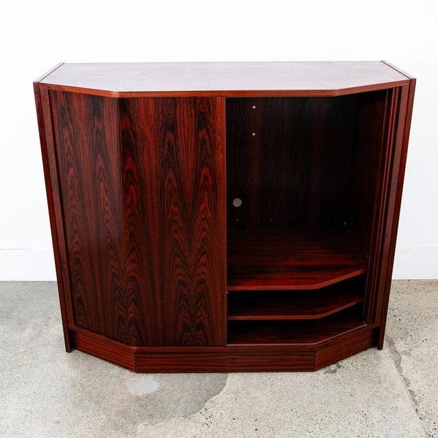Mid-Century Modern 1960s Mid Century Danish Modern Credenza Sideboard Rosewood Tambour Door Drawers For Sale - Image 3 of 12