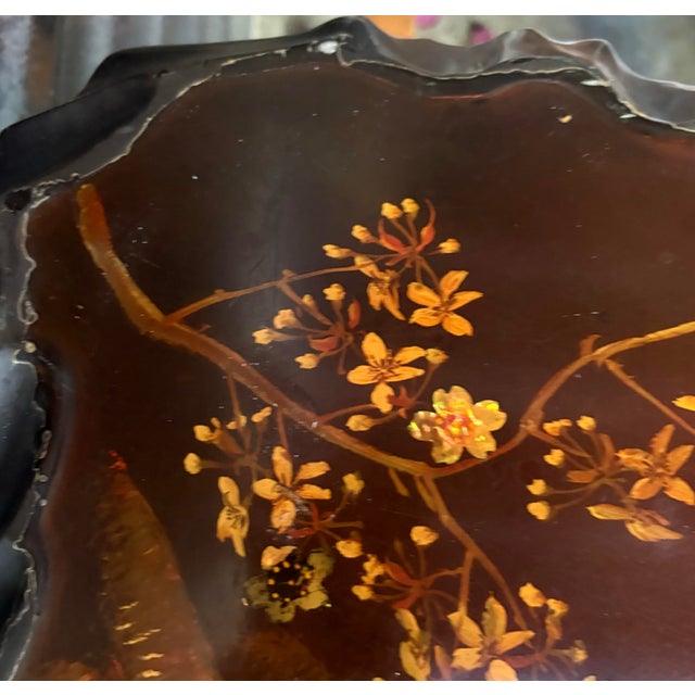Black Pair of Mid Century Japonisme Ebonized Scultural Lacquer Side Tables For Sale - Image 8 of 12