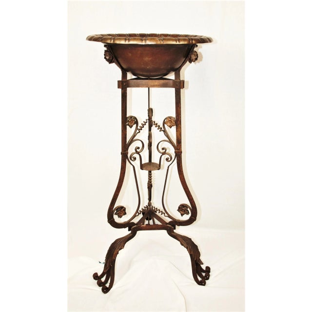 Antique Art Nouveau Iron Brass and Copper Planters - A Pair For Sale - Image 9 of 13