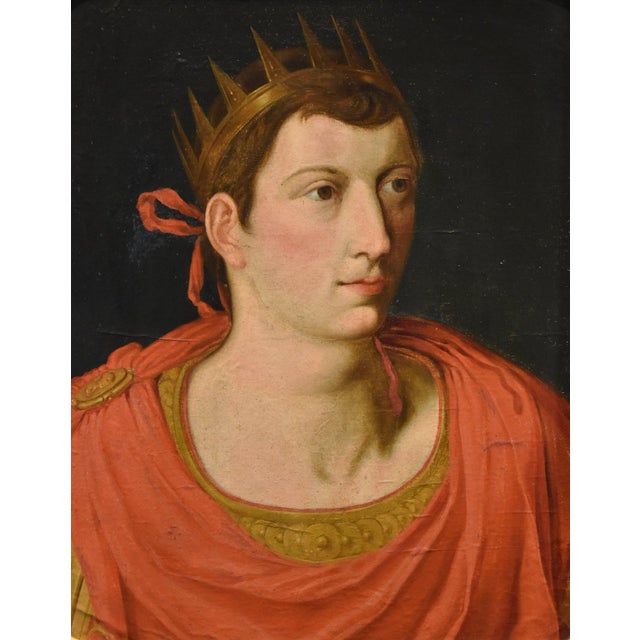 Flemish School Artist, Portrait of the Roman Emperor Augustus, 1600s-1700s, Oil on Canvas For Sale - Image 10 of 13