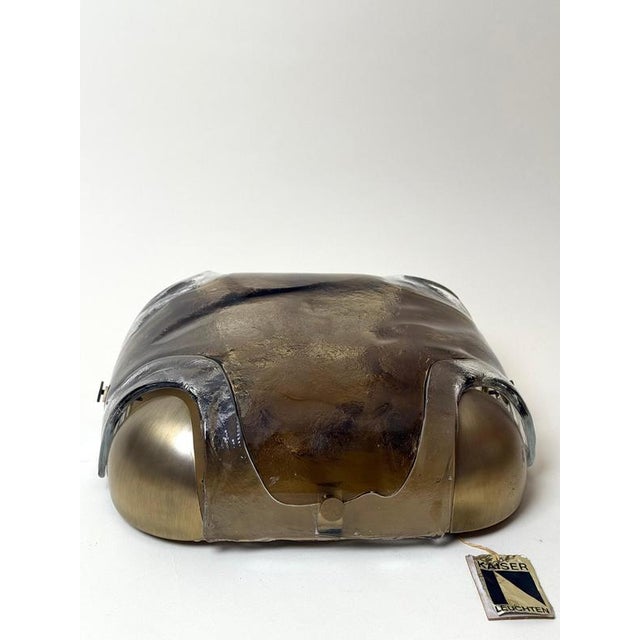 Metal Amber Murano Glass Two-Light Wall from Kaiser Idell, 1970s For Sale - Image 7 of 18