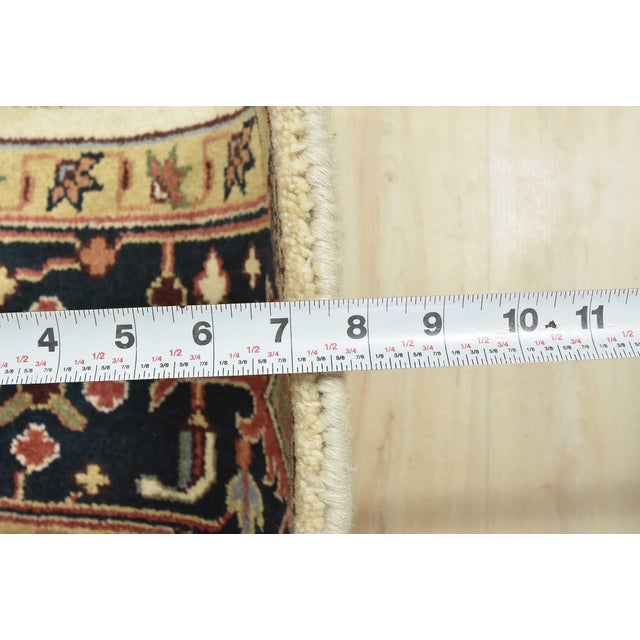 Heriz Rug 9' X 12'3'' Ivory Wool Traditional Hand-Knotted Oriental Carpet For Sale - Image 11 of 12