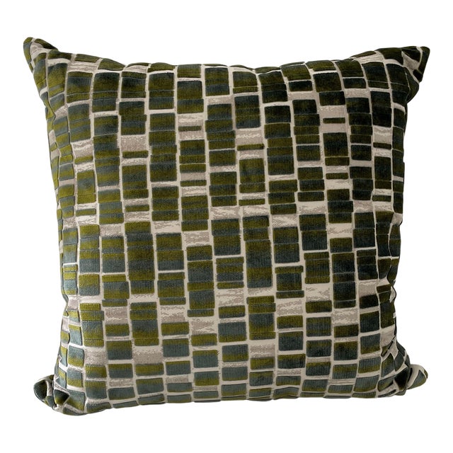 Raised Velvet Blue & Green Pillow Chairish