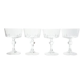 1990s Princess House “Esprit” Set of 4 Champagne Coupe Glasses For Sale