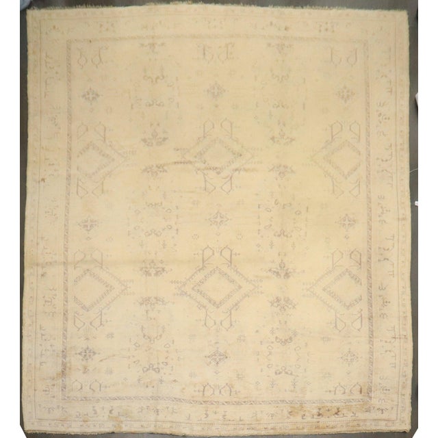 Textile Vintage Zabihi Collection Oversize Square Turkish Oushak Neutral Color Rug - 13'5" x 17'7" For Sale - Image 7 of 12
