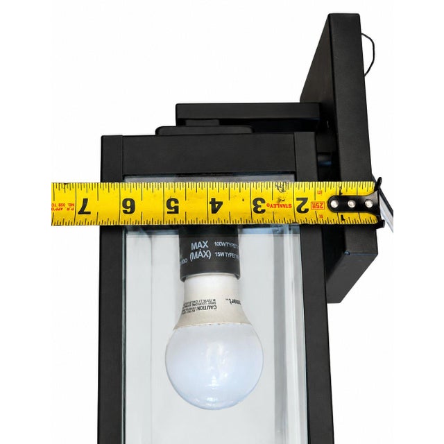Quoizel Black Steel Porch Wall Light Lanterns Art Modern Contemporary For Sale In Pittsburgh - Image 6 of 8