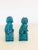 Chinoiserie Vintage Small Foodogs in Turqoise - a Pair For Sale - Image 3 of 6