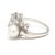 Retro .25ctw Pearl & Diamond Ring, Platinum, Ring Size 8 For Sale - Image 4 of 6