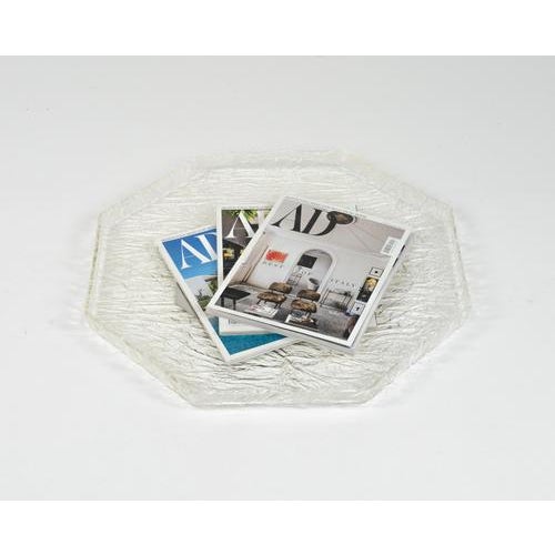 Plastic Mid-Century Serving Tray in Acrylic Glass & Steel, Italy, 1970s For Sale - Image 7 of 14