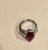 5 Carat Pear Treated Ruby & 0.25 ct Diamond Ring 14 Karat White Gold Size 4.5 For Sale - Image 18 of 18