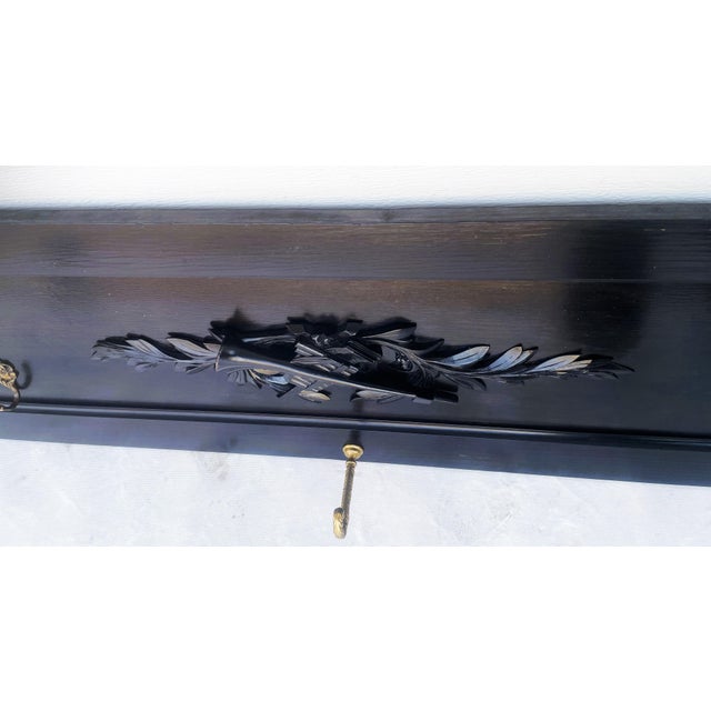 Antique Black Wall Coat Rack, 1890s For Sale - Image 4 of 18