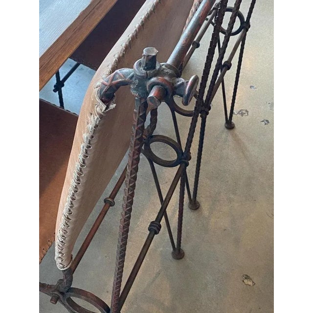 Metal Ilana Goor Iron and Leather Chairs, Set of Four, Israel, 1980's For Sale - Image 7 of 12