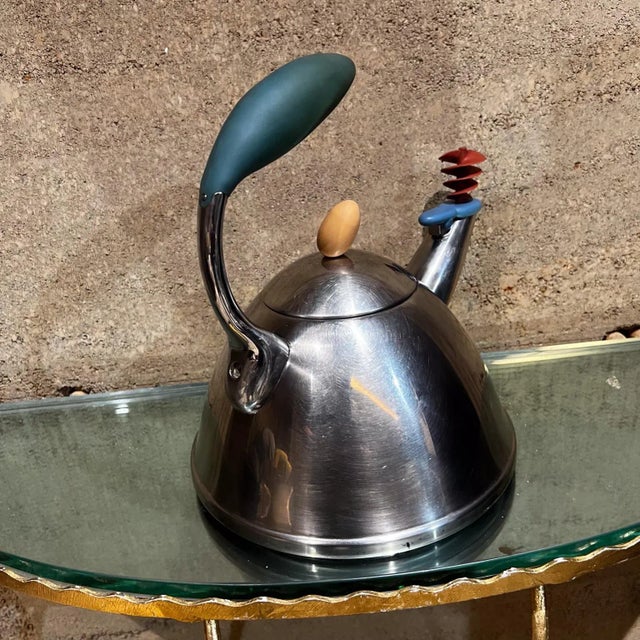 Silver 1980s Postmodern Tea Kettle Designed by Michael Graves For Sale - Image 8 of 9