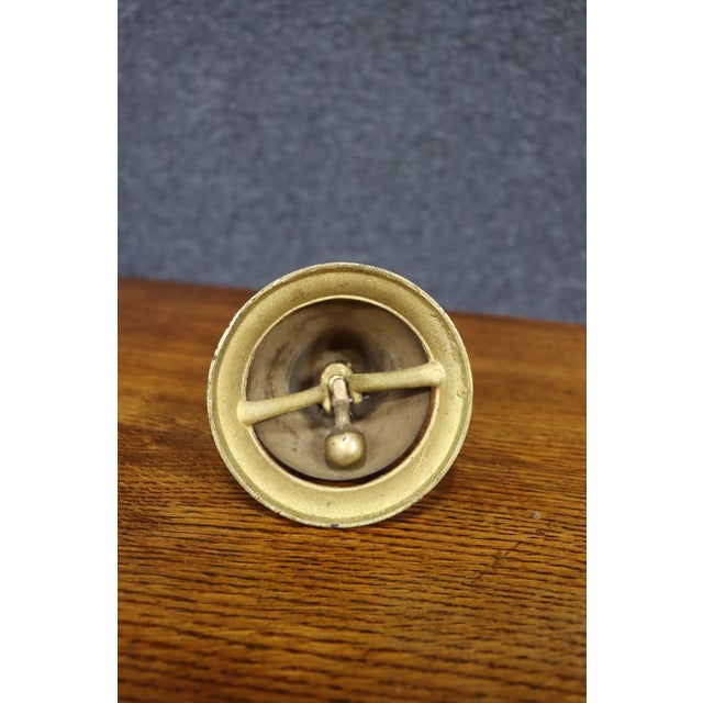 Metal Brass Table Bell With Star-Decorated Base For Sale - Image 7 of 7