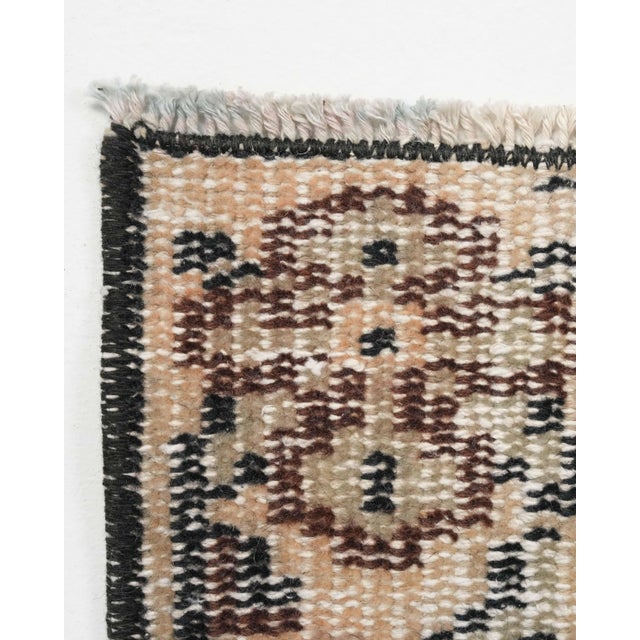 1970s Vintage Turkish Oushak Handmade Wool Cotton Brown Area Rug For Sale - Image 11 of 11