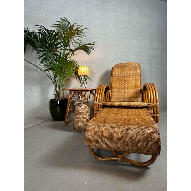 Vintage Chaise Lounge in Wicker, 1970s For Sale - Image 13 of 15
