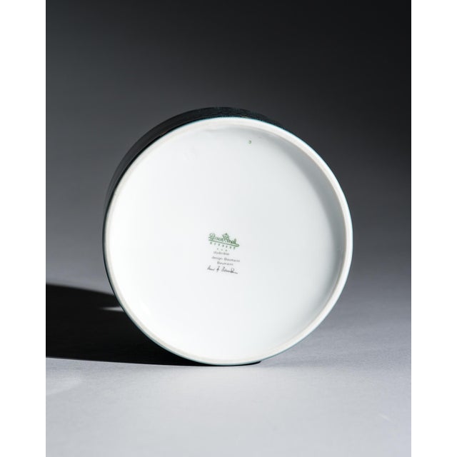 Turquoise Porcelain Vase and Lidded Box Set by Hans Theo Baumann for Rosenthal, 1964, Set of 3 For Sale - Image 16 of 17