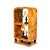 A striking Art Deco side table or étagère, entirely veneered in richly figured burl walnut with a warm amber high-gloss...
