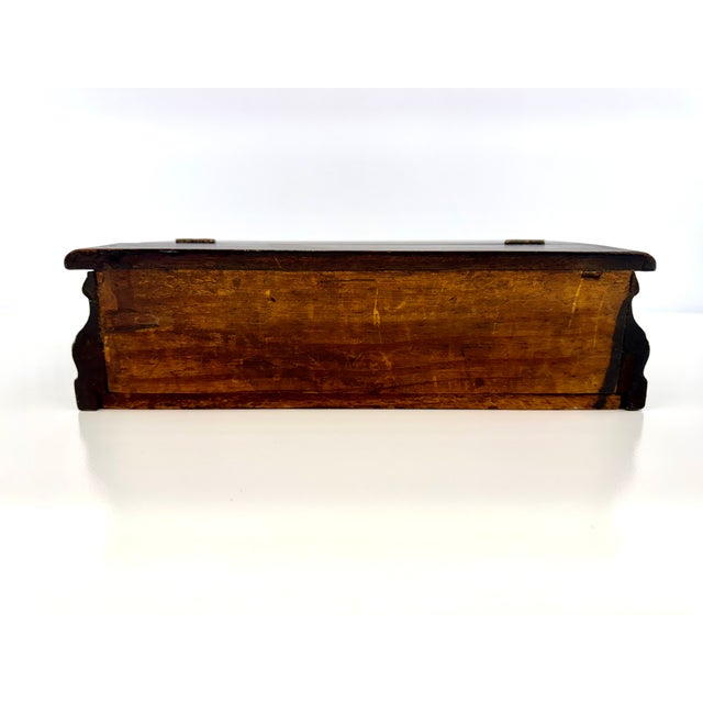 19th Century Dark Wood Hinged Document Box For Sale - Image 12 of 15