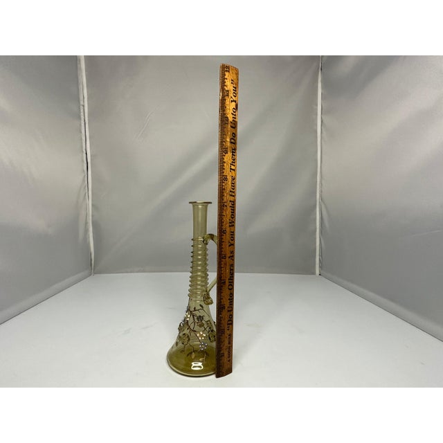 Fritz Heckert Art Glass Bud Vase: Antique Enamel Floral Bohemia For Sale - Image 9 of 10