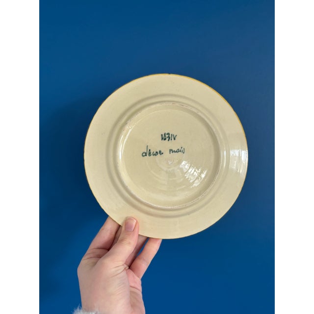 Vintage Ceramic Dessert Plates in Colorful Design in the style of Vallauris, Set of 8 For Sale - Image 5 of 6