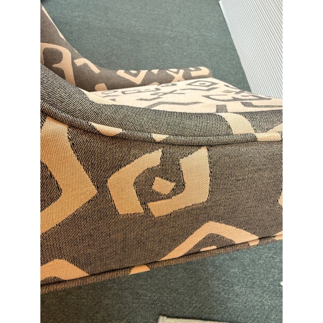 Textile Hieorglycphic Upholstered Accent Chair For Sale - Image 7 of 12