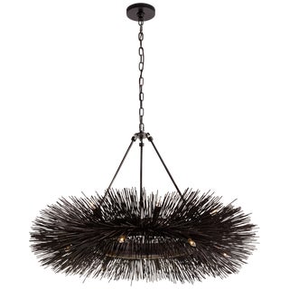 Kelly Wearstler for Visual Comfort Signature Strada Ring Chandelier in Aged Iron For Sale